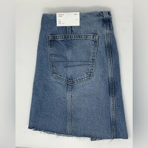 American Eagle Low Rise A-Line Blue Denim Skirt Sz 33w (16)